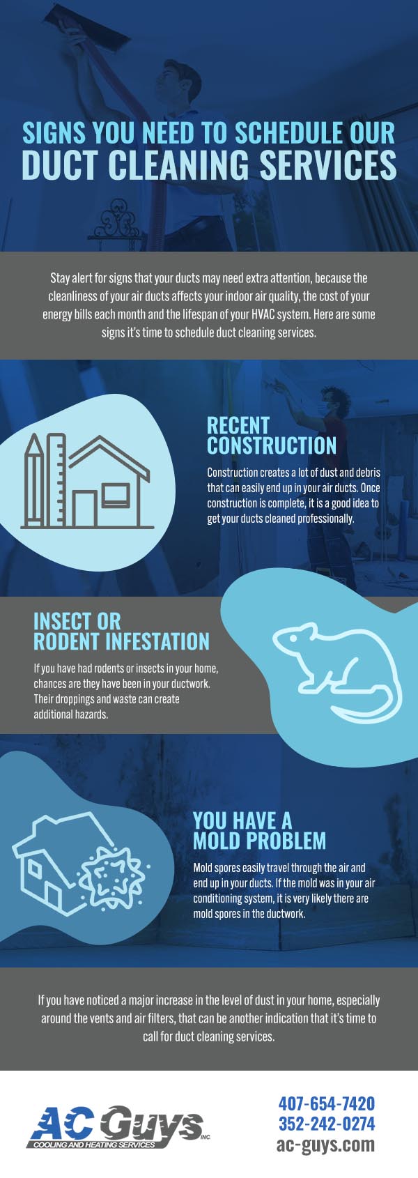 Signs You Need to Consider Scheduling Our Duct Cleaning Services